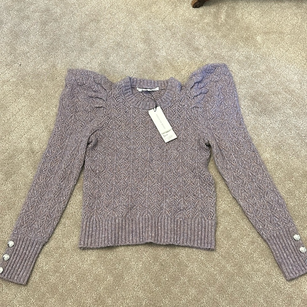 Veronica Beard Novah Crew Neck Sweater Lilac